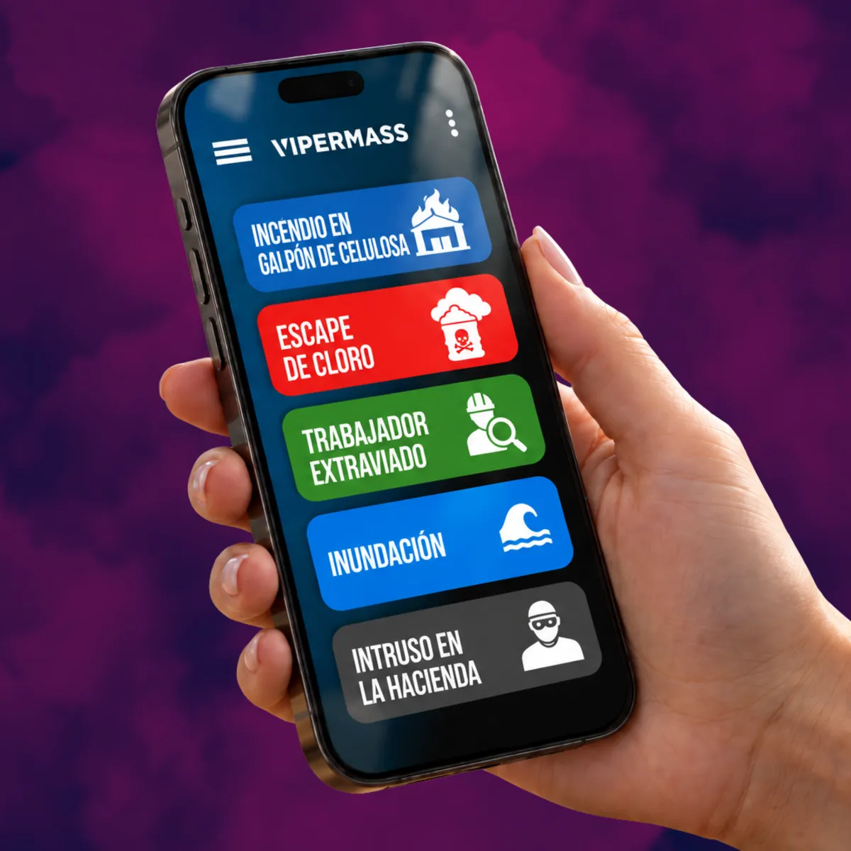 App VIPER MASS en un teléfono